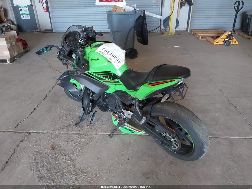2023 Kawasaki Ninja VIN ML5EXER19PDA83261 IAAI salvage auction — SIDE, Salvage (Indiana), sold $25 on 2026-07-29 (photo 3)
