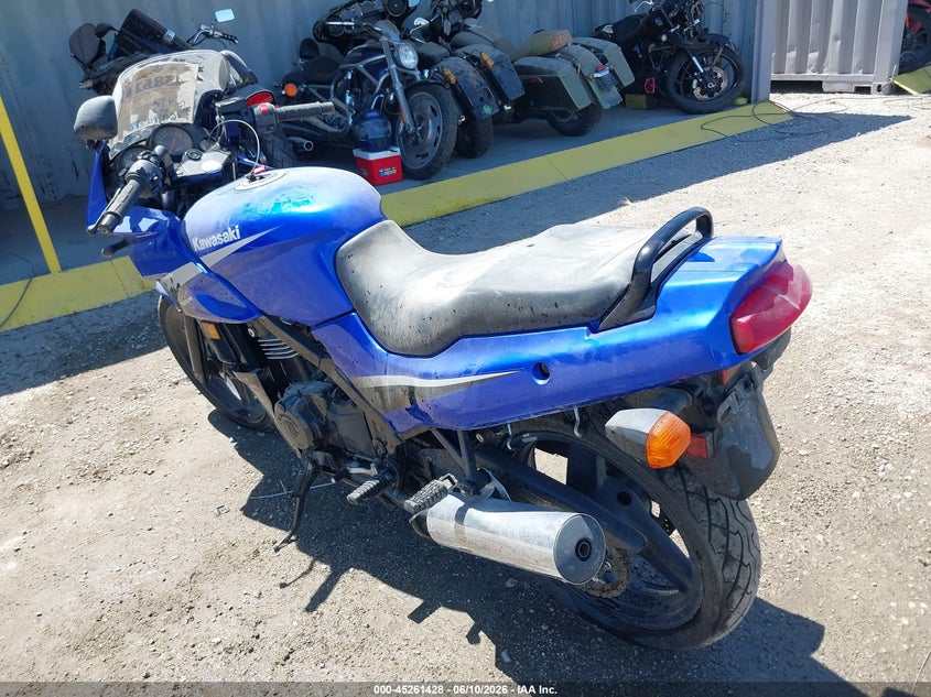 2007 Kawasaki Ex500 VIN JKAEXVD157A103608 IAAI salvage auction — LEFT & RIGHT, Salvage (Idaho), sold $250 on 2026-07-22 (photo 3)