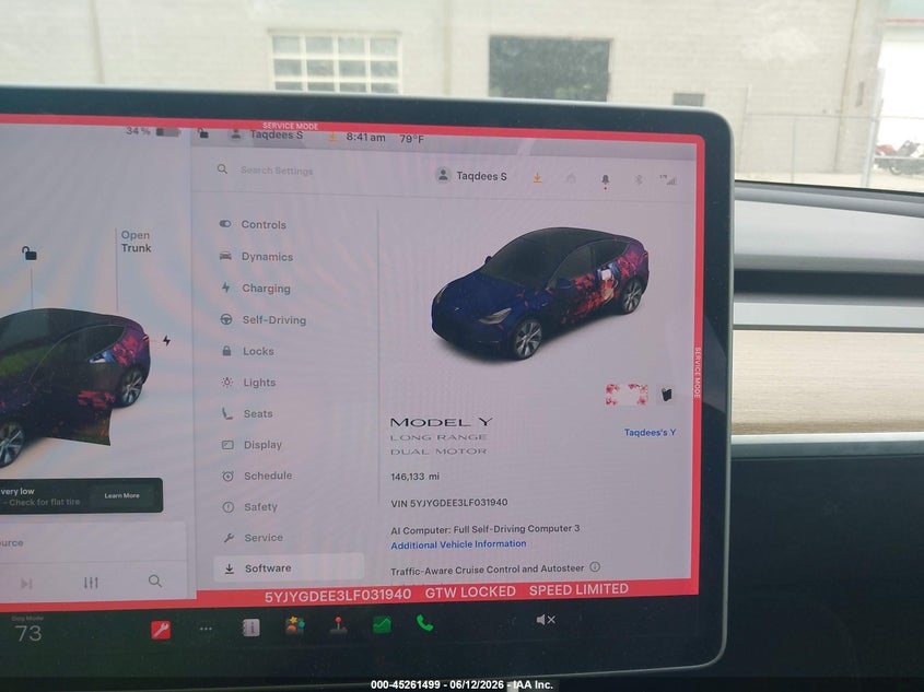 2020 Tesla Model y VIN 5YJYGDEE3LF031940 IAAI salvage auction — REAR END, Salvage (Massachusetts), sold $7,800 on 2026-07-26 (photo 7)