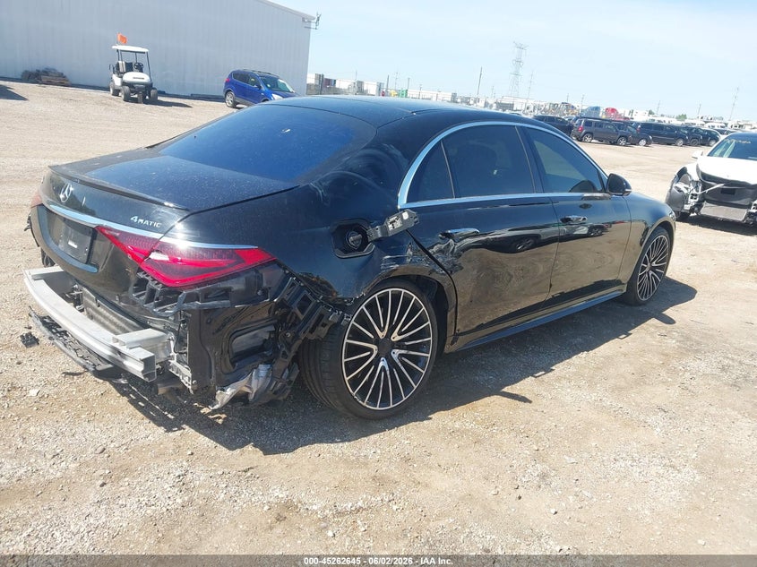 2022 Mercedes-benz S-klasse VIN W1K6G7GB1NA100606 IAAI salvage auction — REAR END, Salvage (Illinois), sold $37,800 on 2026-07-30 (photo 4)