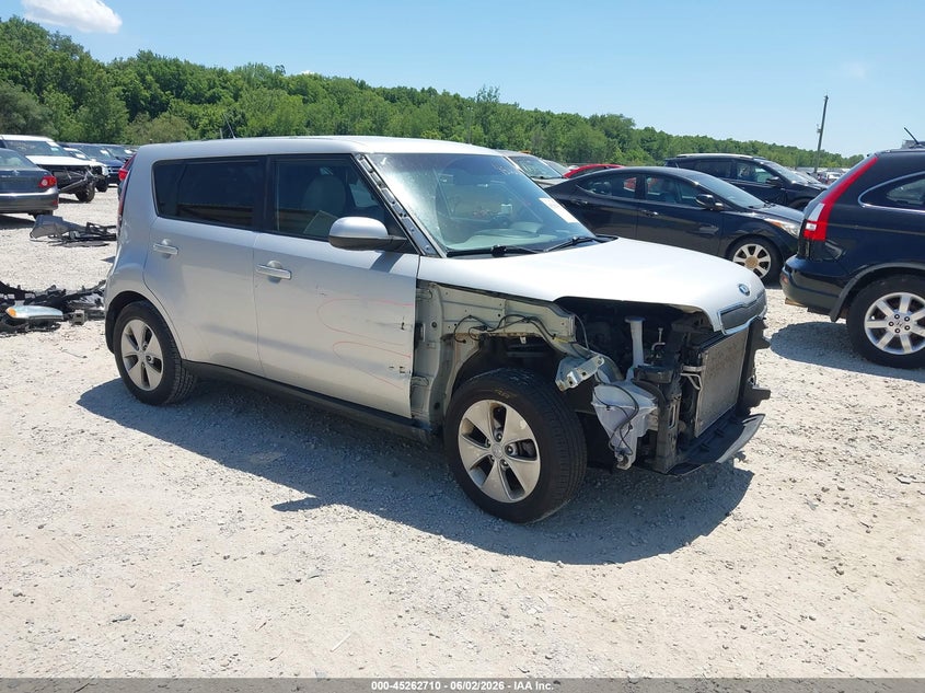 2016 Kia Soul VIN KNDJN2A27G7831529 IAAI salvage auction — FRONT END, Salvage Title, sold $425 on 2026-08-01 (photo 1)