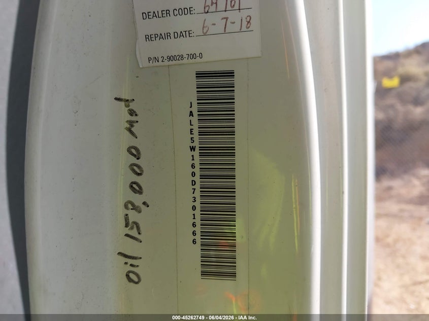2013 Isuzu VIN JALE5W160D7301666 IAAI salvage auction — FRONT END, Salvage Title, sold $1,675 on 2026-07-07 (photo 8)