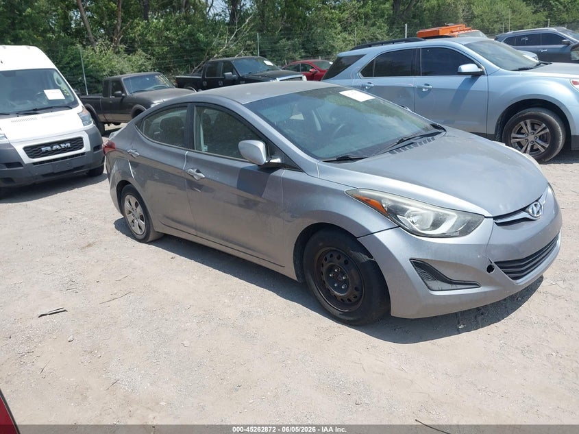 2016 Hyundai Elantra VIN KMHDH4AE9GU504394 IAAI salvage auction — THEFT, Salvage Title, sold $775 on 2026-07-22 (photo 1)