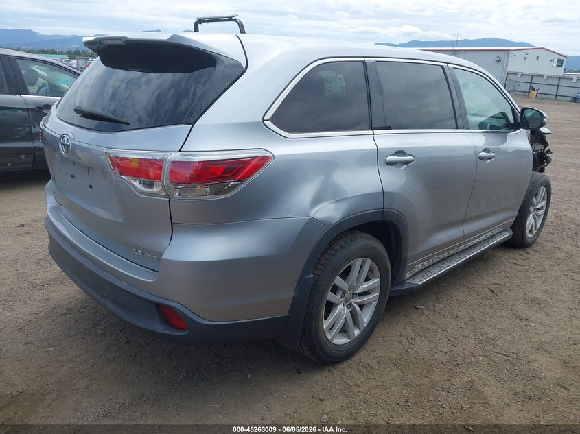 2014 Toyota Highlander VIN 5TDBKRFH8ES009814 IAAI salvage auction — FRONT END, Salvage Title, sold $3,950 on 2026-07-14 (photo 4)