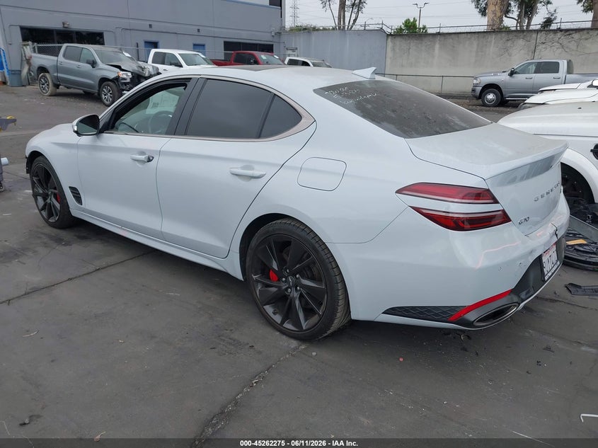 2023 Genesis G70 VIN KMTG54TE3PU105229 IAAI salvage auction — FRONT END, Salvage Title, sold $10,700 on 2026-07-22 (photo 3)