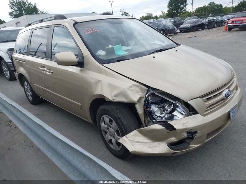 2008 Kia SEDONA VIN KNDMB233286255335 IAAI salvage auction — FRONT & REAR, Salvage (North Carolina), sold $500 on 2026-07-20 (photo 1)
