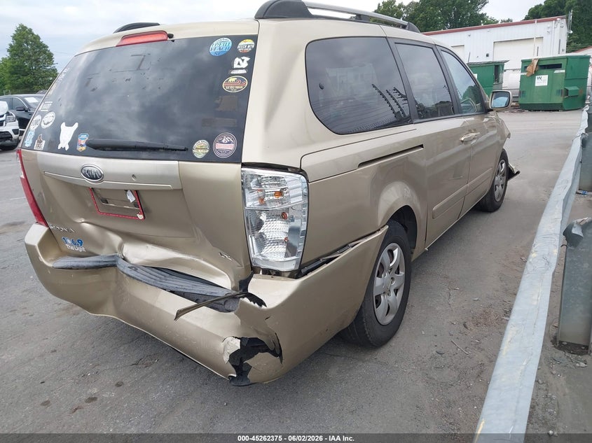 2008 Kia SEDONA VIN KNDMB233286255335 IAAI salvage auction — FRONT & REAR, Salvage (North Carolina), sold $500 on 2026-07-20 (photo 4)