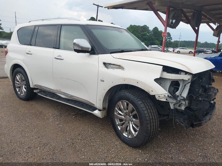 2016 Infiniti Qx80 VIN JN8AZ2ND1G9800219 IAAI salvage auction — FRONT END, Salvage (Texas), sold $6,500 on 2026-07-23 (photo 1)