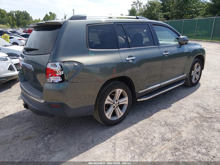 2013 Toyota Highlander VIN 5TDYK3EH3DS136865 IAAI salvage auction — REAR END, Salvage Title, sold $4,950 on 2026-07-24 (photo 4)