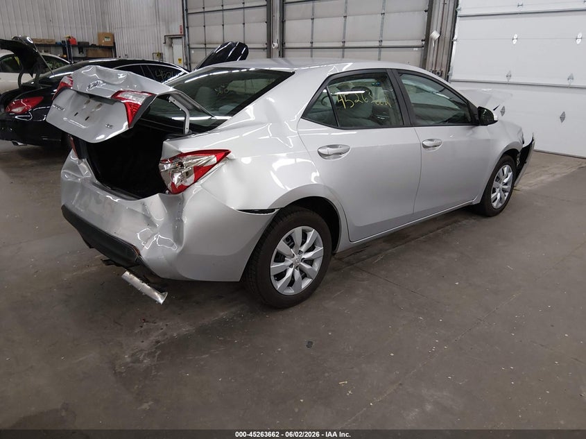 2014 Toyota Corolla VIN 5YFBURHEXEP050340 IAAI salvage auction — FRONT & REAR, Salvage (Minnesota), sold $25 on 2026-07-21 (photo 4)