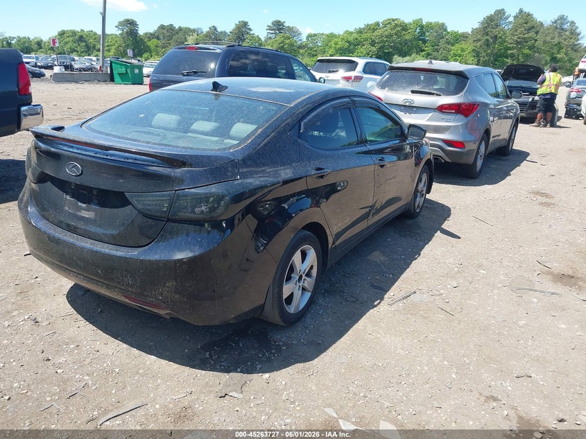 2013 Hyundai Elantra VIN KMHDH4AE4DU656630 IAAI salvage auction — NORMAL WEAR, Clear (New York), sold $425 on 2026-07-14 (photo 4)