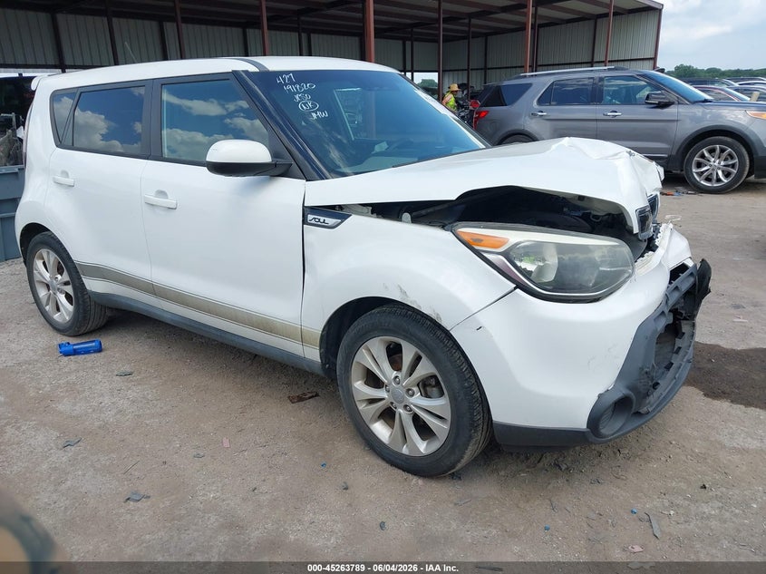 2015 Kia Soul VIN KNDJP3A54F7117821 IAAI salvage auction — FRONT END, Salvage Title, sold $25 on 2026-07-21 (photo 1)