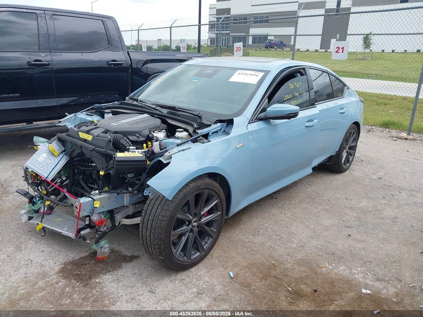 2026 Cadillac Ct5-v VIN 1G6DR5RW4T0106518 IAAI salvage auction — FRONT END, Wait Title, sold $24,000 on 2026-09-15 (photo 2)