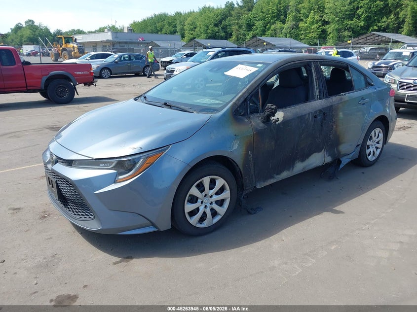 2020 Toyota Corolla VIN 5YFEPRAE8LP083672 IAAI salvage auction — EXTERIOR BURN, Salvage Title, sold $4,150 on 2026-07-16 (photo 2)