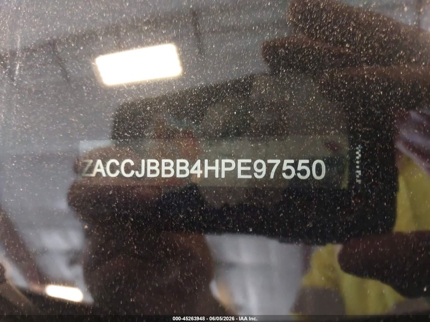 2017 Jeep Renegade VIN ZACCJBBB4HPE97550 IAAI salvage auction — FRONT END, Salvage Title, sold $1,525 on 2026-07-14 (photo 9)