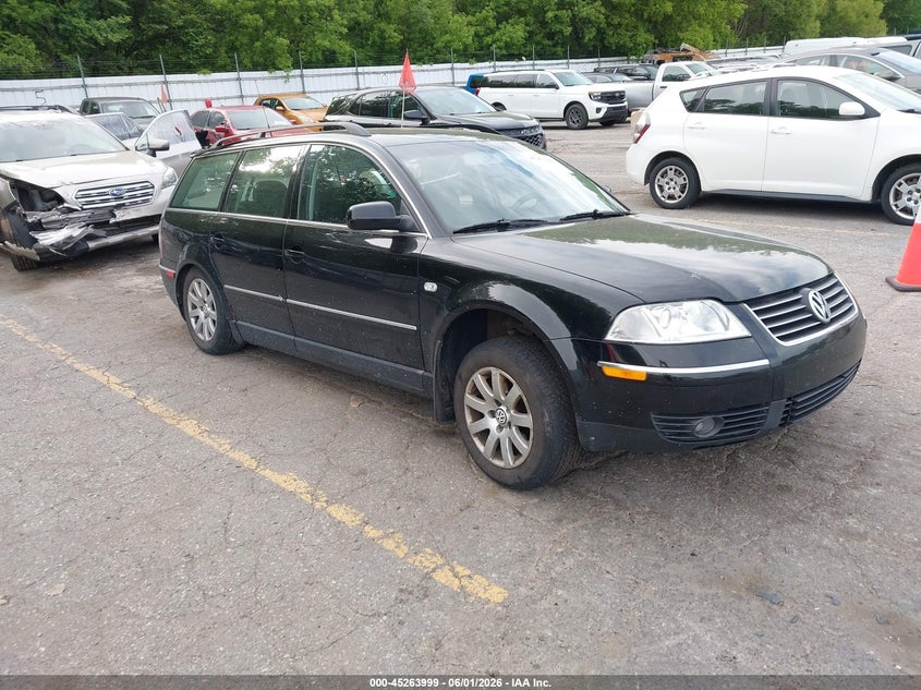 2002 Volkswagen Passat VIN WVWVD63BX2E424964 IAAI salvage auction — LEFT REAR, Clear (Michigan), sold $25 on 2026-07-06 (photo 1)