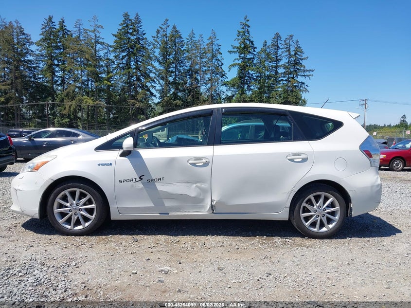 2013 Toyota Prius v VIN JTDZN3EU3D3258667 IAAI salvage auction — LEFT SIDE, Salvage Title, sold $1,600 on 2026-07-22 (photo 6)
