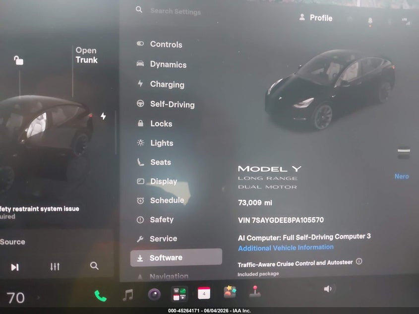 2023 Tesla Model y VIN 7SAYGDEE8PA105570 IAAI salvage auction — SIDE, Mv-907A (New York), sold $8,100 on 2026-07-22 (photo 7)