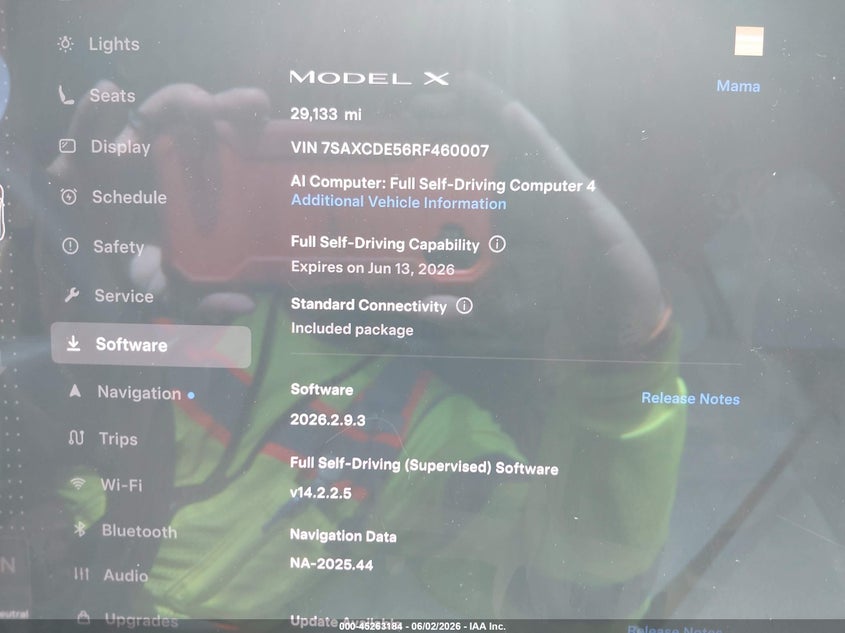 2024 Tesla Model x VIN 7SAXCDE56RF460007 IAAI salvage auction — LEFT FRONT, Salvage Title, sold $23,550 on 2026-08-20 (photo 7)
