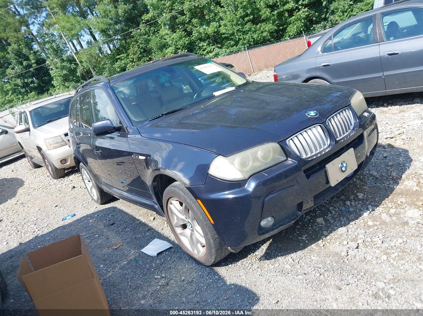 2007 BMW X3 VIN WBXPC93477WF01666 IAAI salvage auction — SIDE, Repossession Paperwork (Georgia), sold $375 on 2026-07-21 (photo 1)