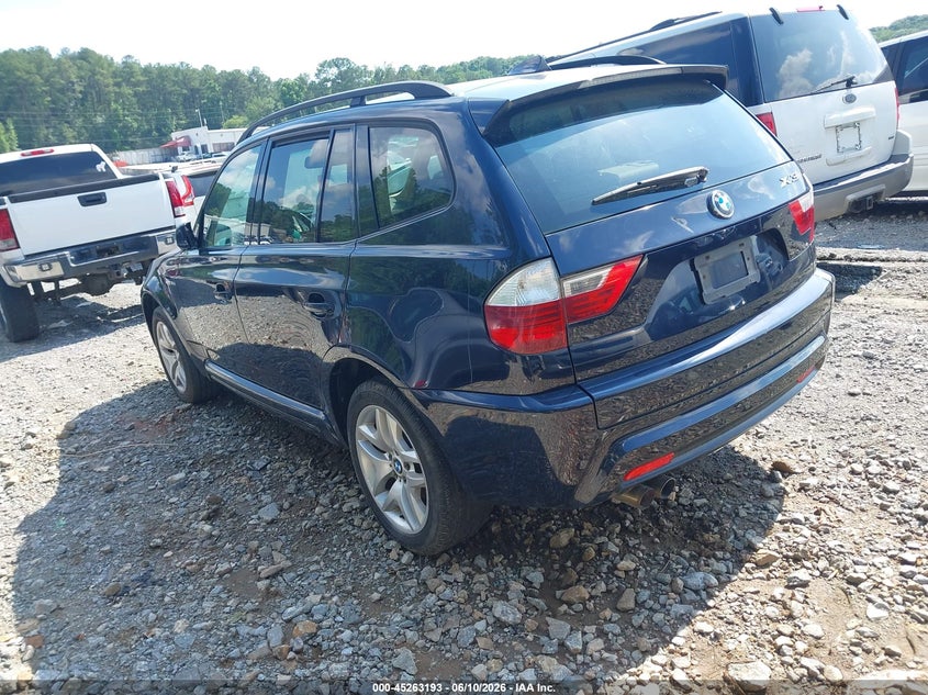 2007 BMW X3 VIN WBXPC93477WF01666 IAAI salvage auction — SIDE, Repossession Paperwork (Georgia), sold $375 on 2026-07-21 (photo 3)