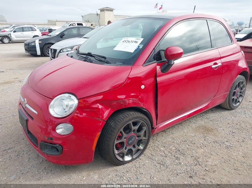 2014 Fiat 500 VIN 3C3CFFBR3ET242385 IAAI salvage auction — LEFT FRONT, Original (Texas), sold $1,550 on 2026-08-17 (photo 2)