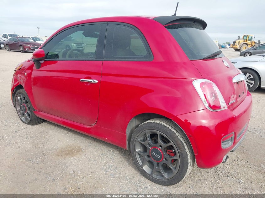 2014 Fiat 500 VIN 3C3CFFBR3ET242385 IAAI salvage auction — LEFT FRONT, Original (Texas), sold $1,550 on 2026-08-17 (photo 3)