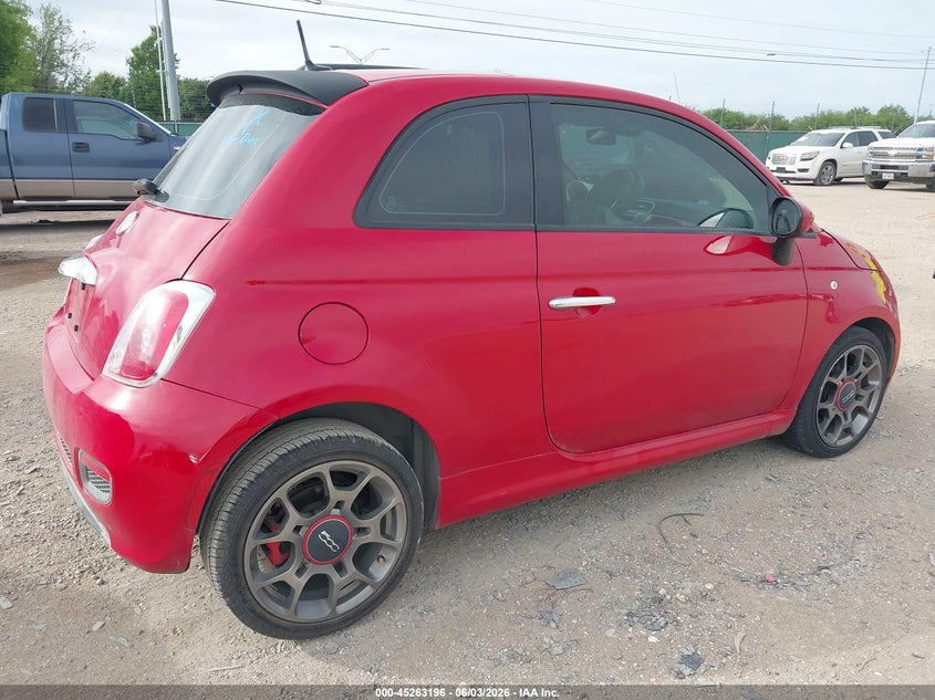 2014 Fiat 500 VIN 3C3CFFBR3ET242385 IAAI salvage auction — LEFT FRONT, Original (Texas), sold $1,550 on 2026-08-17 (photo 4)