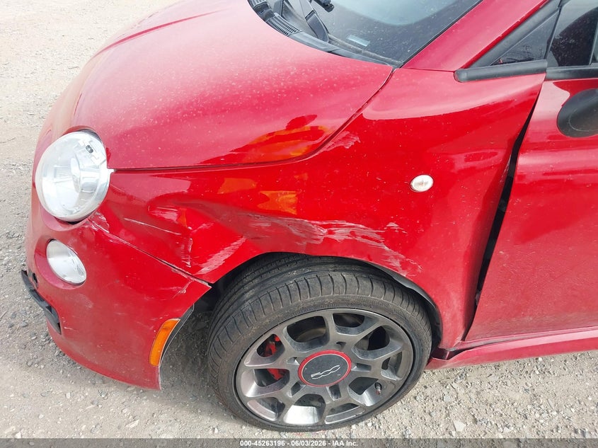 2014 Fiat 500 VIN 3C3CFFBR3ET242385 IAAI salvage auction — LEFT FRONT, Original (Texas), sold $1,550 on 2026-08-17 (photo 6)
