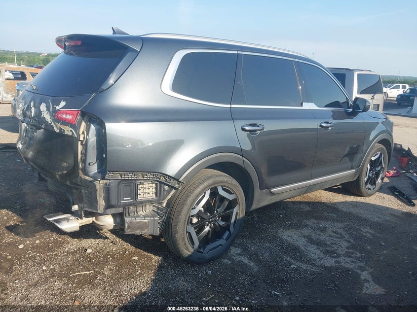 2024 Kia Telluride VIN 5XYP6DGC6RG562173 IAAI salvage auction — REAR END, Salvage Title, sold $6,500 on 2026-07-29 (photo 4)