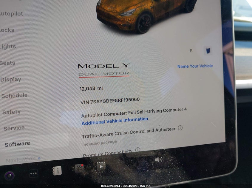 2024 Tesla Model y VIN 7SAYGDEF8RF195060 IAAI salvage auction — LEFT REAR, Salvage Title, sold $11,000 on 2026-07-30 (photo 7)