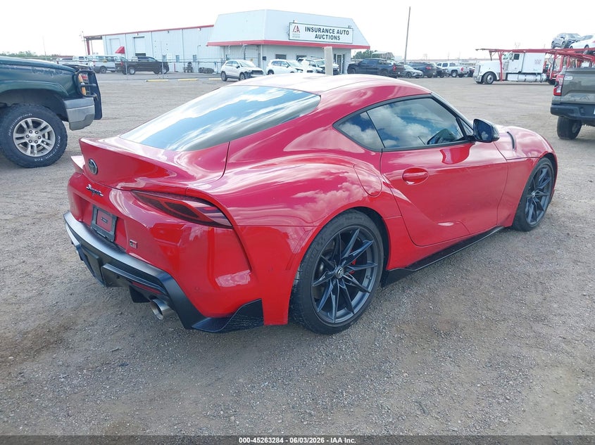 2026 Toyota Supra VIN WZ1DB0G09TW071959 IAAI salvage auction — WATER/FLOOD, Salvage (Texas), sold $30,000 on 2026-08-07 (photo 4)