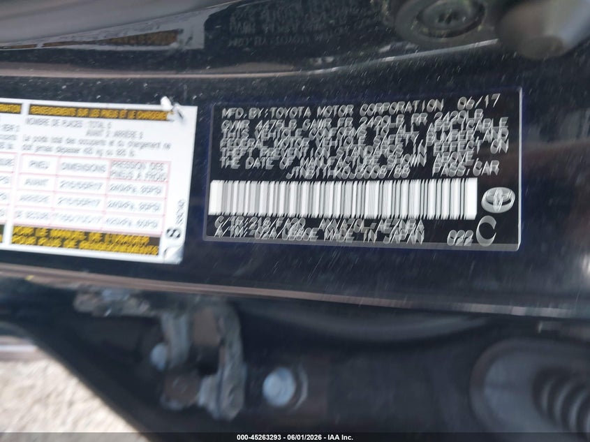 2018 Toyota Camry VIN JTNB11HK0J3008788 IAAI salvage auction — REAR END, Salvage (Massachusetts), sold $225 on 2026-07-31 (photo 9)