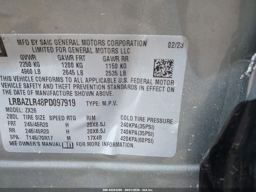 2023 Buick Envision VIN LRBAZLR48PD097919 IAAI salvage auction — SIDE, Salvage Title, sold $3,900 on 2026-07-12 (photo 9)