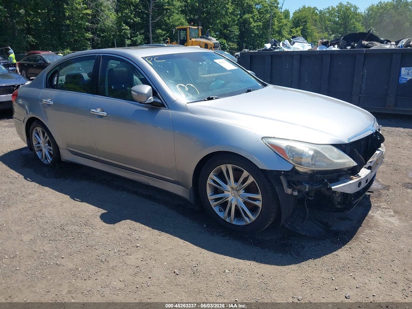 2013 Hyundai Genesis VIN KMHGC4DD0DU213406 IAAI salvage auction — FRONT END, Salvage Title, sold $925 on 2026-07-10 (photo 1)