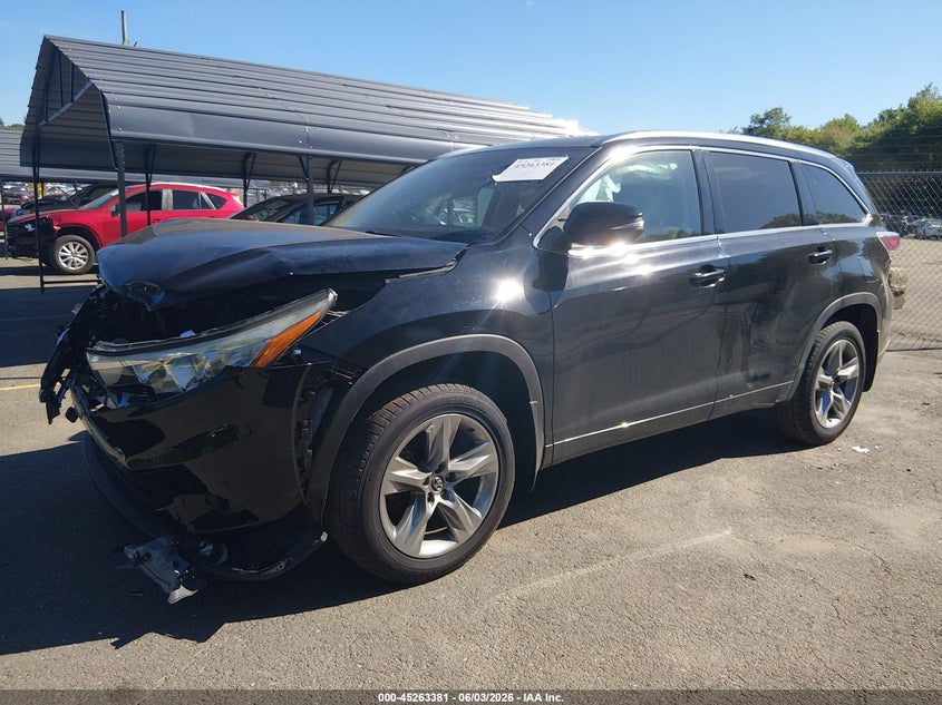 2016 Toyota Highlander VIN 5TDDKRFH6GS351242 IAAI salvage auction — FRONT END, Salvage Title, sold $8,100 on 2026-07-23 (photo 2)