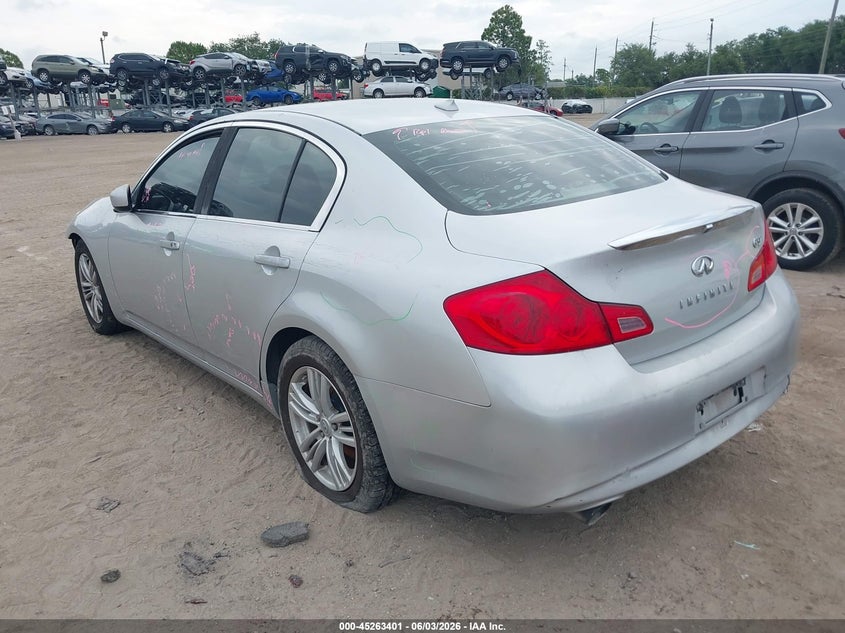 2011 Infiniti G37 VIN JN1CV6AP8BM502637 IAAI salvage auction — FRONT & REAR, Rebuildable (Florida), sold $550 on 2026-07-07 (photo 3)
