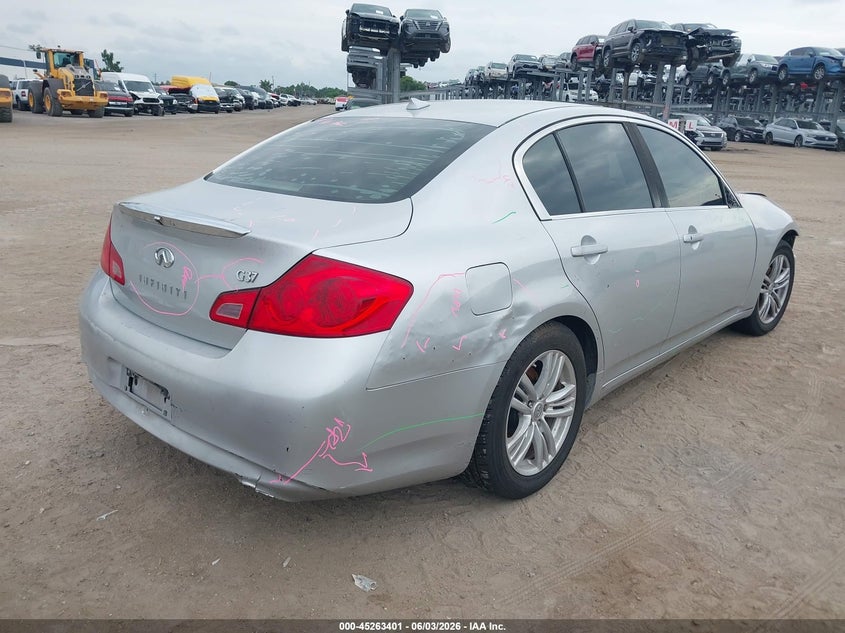 2011 Infiniti G37 VIN JN1CV6AP8BM502637 IAAI salvage auction — FRONT & REAR, Rebuildable (Florida), sold $550 on 2026-07-07 (photo 4)