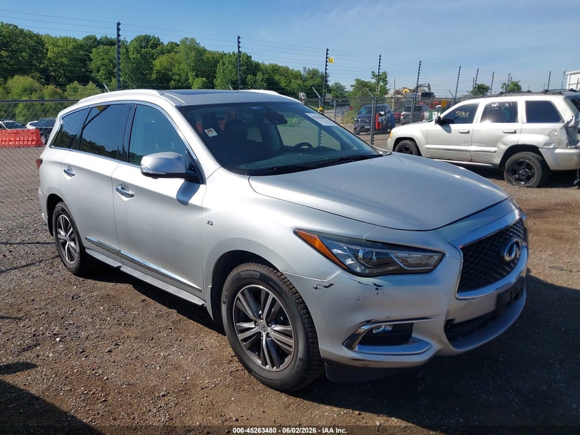 2019 Infiniti Qx60 VIN 5N1DL0MM2KC500843 IAAI salvage auction — FRONT END, Salvage (Illinois), sold $2,250 on 2026-07-22 (photo 1)