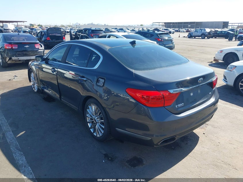 2015 Kia K900 VIN KNALW4D47F6016800 IAAI salvage auction — LEFT SIDE, Salvage Title, sold $1,800 on 2026-07-28 (photo 3)