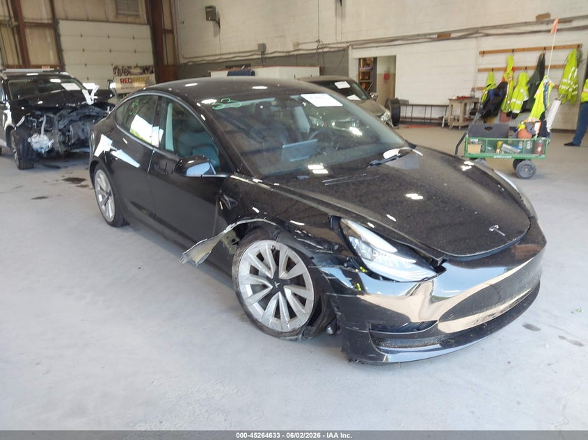 2021 Tesla Model 3 VIN 5YJ3E1EA4MF851196 IAAI salvage auction — RIGHT FRONT, Salvage Title, sold $4,700 on 2026-07-23 (photo 1)