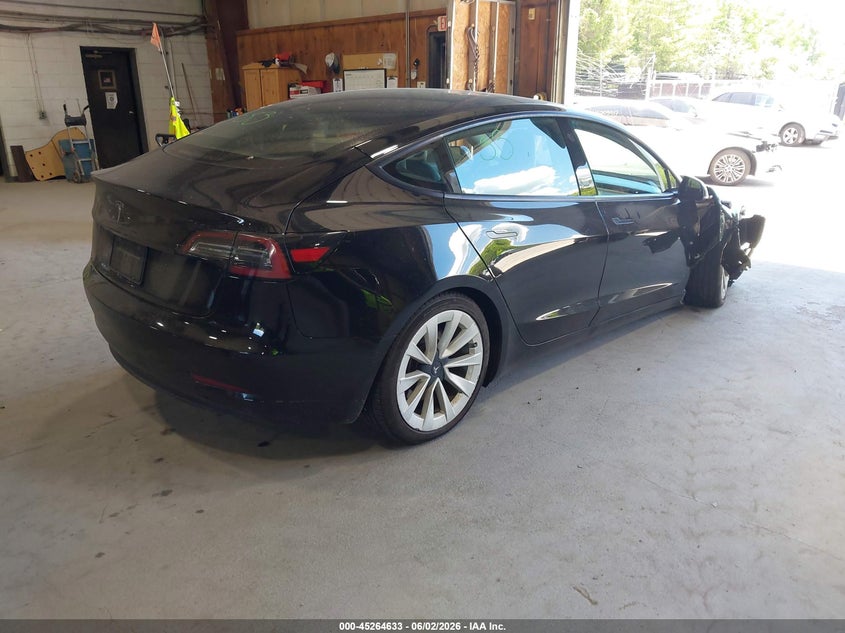 2021 Tesla Model 3 VIN 5YJ3E1EA4MF851196 IAAI salvage auction — RIGHT FRONT, Salvage Title, sold $4,700 on 2026-07-23 (photo 4)