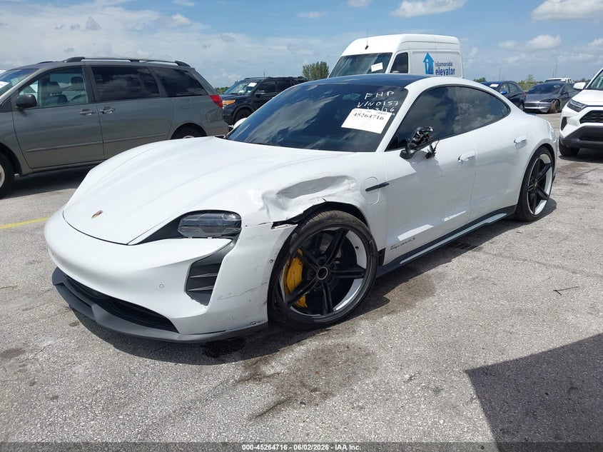 2020 Porsche Taycan VIN WP0AB2Y15LSA50153 IAAI salvage auction — SIDE, Salvage Title, sold $21,900 on 2026-08-09 (photo 2)