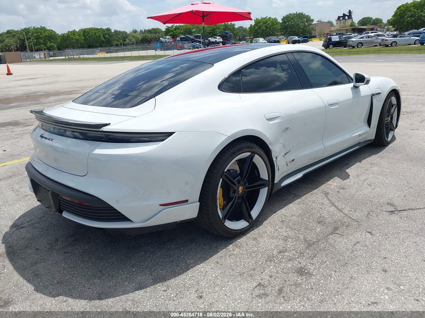 2020 Porsche Taycan VIN WP0AB2Y15LSA50153 IAAI salvage auction — SIDE, Salvage Title, sold $21,900 on 2026-08-09 (photo 4)
