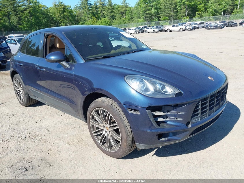 2015 Porsche Macan VIN WP1AB2A51FLB55179 IAAI salvage auction — LEFT FRONT, Salvage (Massachusetts), sold $3,100 on 2026-08-07 (photo 1)