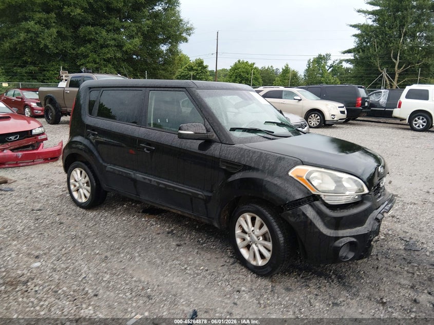 2013 Kia Soul VIN KNDJT2A67D7626247 IAAI salvage auction — LEFT FRONT, Salvage Title, sold $375 on 2026-07-06 (photo 1)