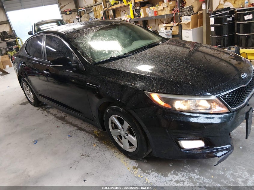 2015 Kia Optima VIN 5XXGM4A76FG487072 IAAI salvage auction — FRONT END, Salvage Title, sold $1,150 on 2026-07-22 (photo 1)