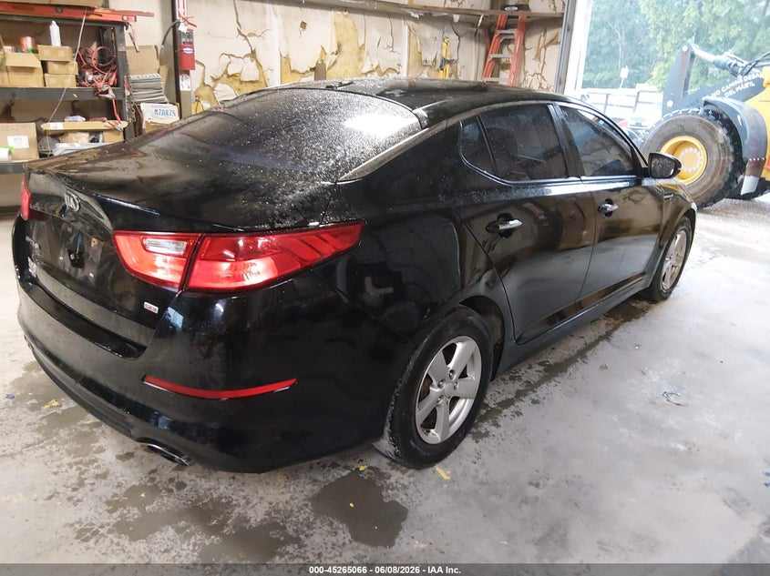 2015 Kia Optima VIN 5XXGM4A76FG487072 IAAI salvage auction — FRONT END, Salvage Title, sold $1,150 on 2026-07-22 (photo 4)