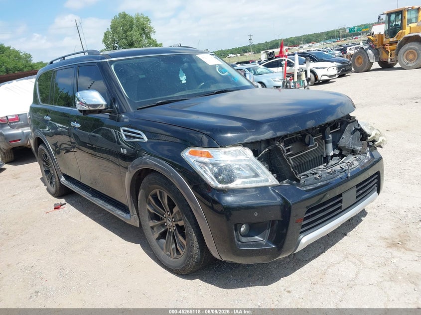 2018 Nissan Armada VIN JN8AY2NE8JX700035 IAAI salvage auction — FRONT END, Salvage (Oklahoma), sold $7,500 on 2026-07-29 (photo 1)