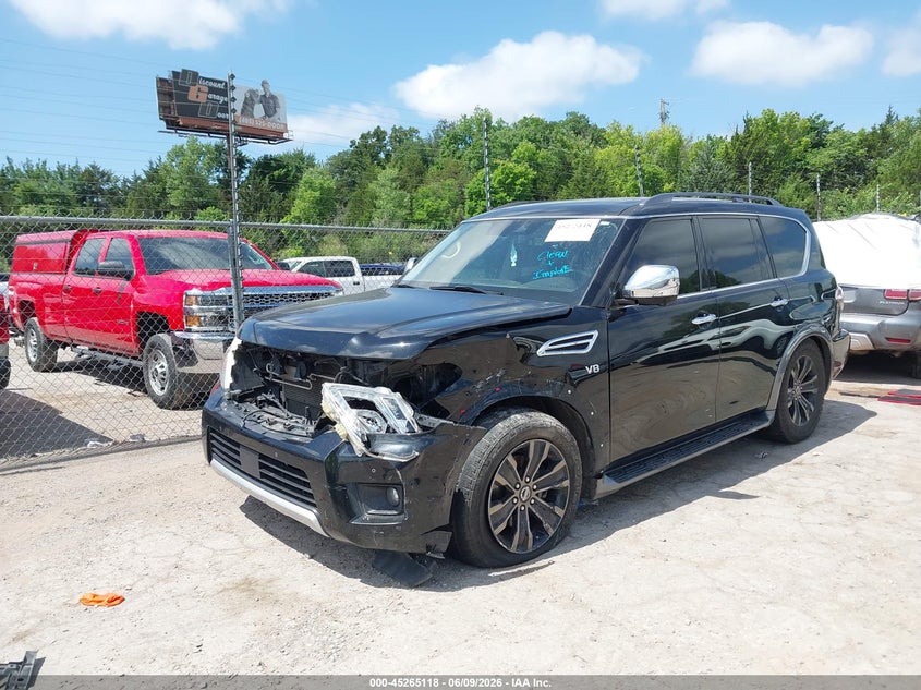 2018 Nissan Armada VIN JN8AY2NE8JX700035 IAAI salvage auction — FRONT END, Salvage (Oklahoma), sold $7,500 on 2026-07-29 (photo 2)